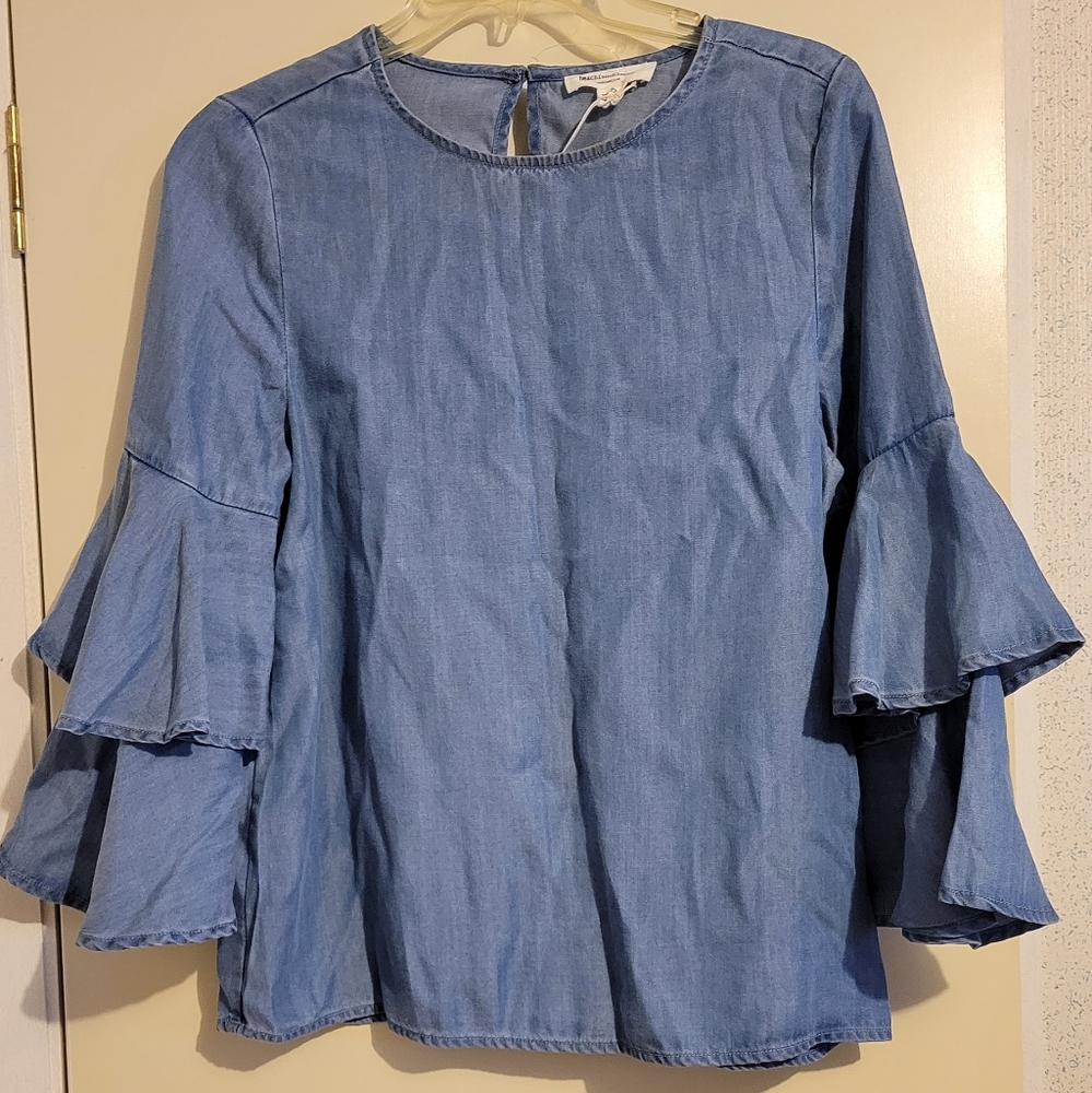 NWT Beach Lunch Lounge Collection Sz XS Boho Ruffle Sleeve
